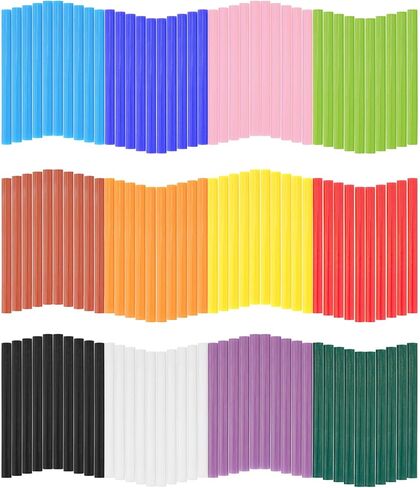Gartful 120PCS Colored Mini Hot Glue Sticks - 0.28x3.9" Hot Melt Glue Sticks, Multipurpose for Art & Craft Project, Home Decoration, General Repair, Bonding, Sealing, 12 Colors in Kuwait