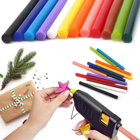 Gartful 120PCS Colored Mini Hot Glue Sticks - 0.28x3.9" Hot Melt Glue Sticks, Multipurpose for Art & Craft Project, Home Decoration, General Repair, Bonding, Sealing, 12 Colors in Kuwait