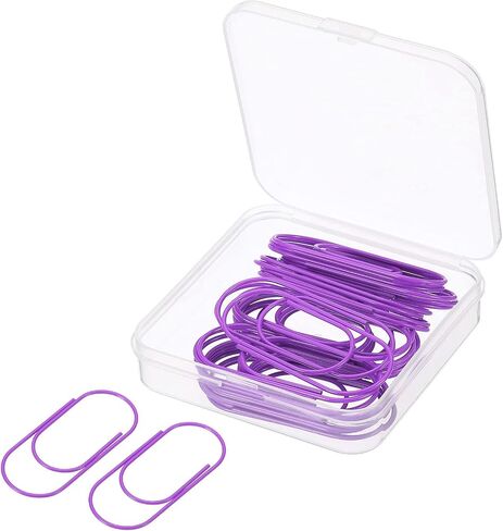MECCANIXITY Wide Paper Clip Coated Large Clips Bookmarks with Box 2 Inch Purple for Organize Office Home, Pack of 30 in Saudi Arabia