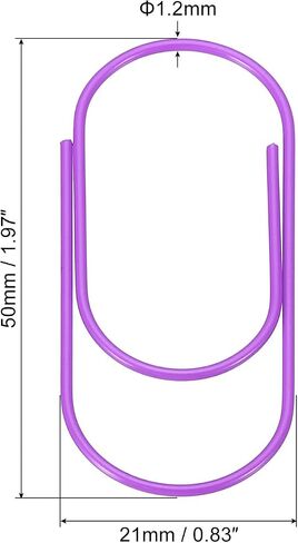 MECCANIXITY Wide Paper Clip Coated Large Clips Bookmarks with Box 2 Inch Purple for Organize Office Home, Pack of 30 in Saudi Arabia