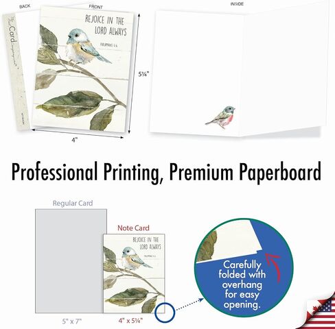 The Best Card Company - 20 Blank Notes with Envelopes - All Occasion Animal Assortment (10 Designs, 2 Each) - Scripture Birds AM7108OCB-B2x10-NB in Kuwait