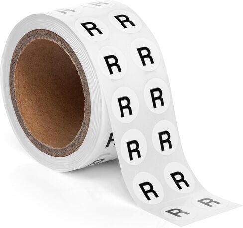 1000pcs Letter R Stickers, 0.5" Letter Sticker Dot Labels for Organization, Inventory, 1000/roll in Saudi Arabia