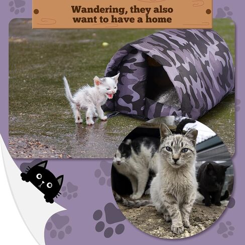 3 Pcs Cat Houses for Outdoor Cats Winter Weatherproof Insulated Stray Feral Cat Dog House Outdoor Pet Shelter Waterproof Warm Pet Cave Wild Animal in Kuwait