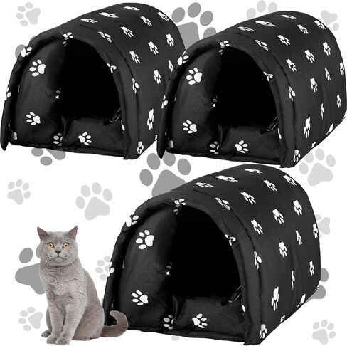 3 Pcs Cat Houses for Outdoor Cats Winter Weatherproof Insulated Stray Feral Cat Dog House Outdoor Pet Shelter Waterproof Warm Pet Cave Wild Animal in Kuwait
