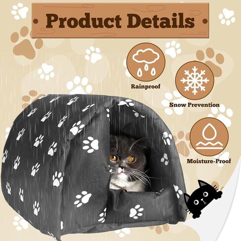 3 Pcs Cat Houses for Outdoor Cats Winter Weatherproof Insulated Stray Feral Cat Dog House Outdoor Pet Shelter Waterproof Warm Pet Cave Wild Animal in Kuwait