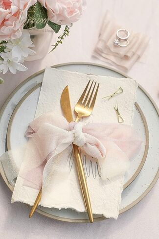 Floroom Chiffon Ribbon Shiny Ribbon Ombre Colors مخطط لدعوات الزفاف ، باقات الزفاف ، غلاف الهدايا ، الزخارف ، الحرف اليدوية (كريم +عارية +أحمر الخدود +دبوس الوردة) in Kuwait