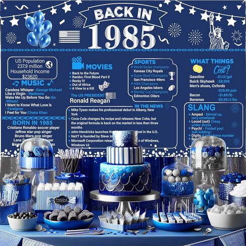 Blue 70th Birthday Banner Decorations, Navy Blue Silver Back in 1955 Vintage Happy 70th Birthday Banner Backdrop for Women Men 1955 Birthday Anniversary Party Poster Supplies Decor Cheers to 70 Years in Kuwait