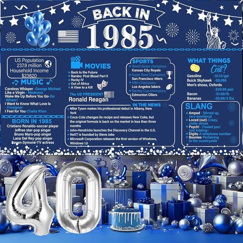 Blue 70th Birthday Banner Decorations, Navy Blue Silver Back in 1955 Vintage Happy 70th Birthday Banner Backdrop for Women Men 1955 Birthday Anniversary Party Poster Supplies Decor Cheers to 70 Years in Kuwait