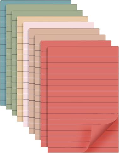 9 Pads Lined Sticky Notes 4x6 in Post, Vintage Colors Self Pad Its, Super Sticking Power Memo Pads Its, 40 Sheets/pad in Saudi Arabia