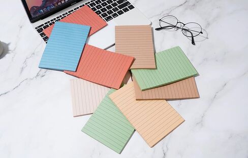 9 Pads Lined Sticky Notes 4x6 in Post, Vintage Colors Self Pad Its, Super Sticking Power Memo Pads Its, 40 Sheets/pad in Saudi Arabia