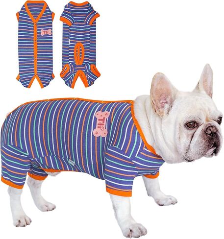 TONY HOBY Dog Pajamas, Male Dog Warm Pajamas with Thermal, Dog Jumpsuit Pajamas for Small Medium Dog (Navy Blue, Boy, L) in Saudi Arabia