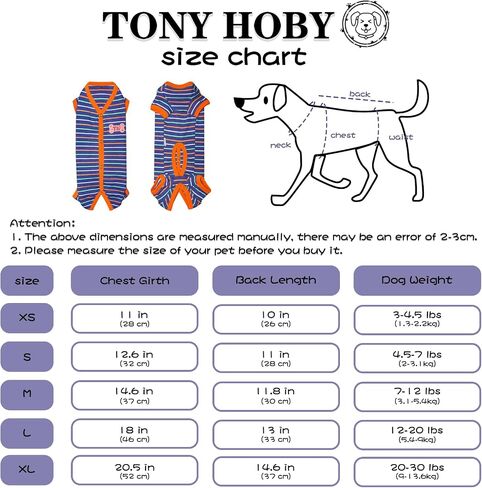 TONY HOBY Dog Pajamas, Male Dog Warm Pajamas with Thermal, Dog Jumpsuit Pajamas for Small Medium Dog (Navy Blue, Boy, L) in Saudi Arabia