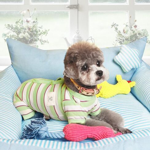 TONY HOBY Dog Pajamas, Male Dog Warm Pajamas with Thermal, Dog Jumpsuit Pajamas for Small Medium Dog (Navy Blue, Boy, L) in Kuwait