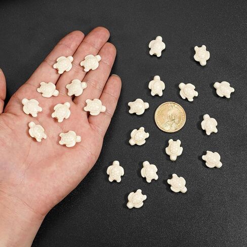 100pcs حبات السلحفاة الاصطناعية الاصطناعية البيضاء 14x18mm ثقب كبير العوامل السحر الفضاء حبات الأحجار الكريمة فضفاضة لصنع المجوهرات in Saudi Arabia