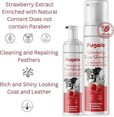Waterless Cat and Dog Shampoo, Cat & Dog Shampoo and Conditioner, Dog Dry Shampoo, Deshedding Dog Shampoo, Dog Shampoo for Smelly Dogs, Foam Shampoo for Dogs and Cats 200ml (Aloe Vera) in Saudi Arabia