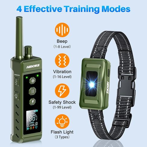 Dog Shock Collar - 4300FT Dog Training Collar with Remote,Shock-Lock,Light for Night Walks, Innovative IPX7 Waterproof with 4 Training Modes, Rechargeable E-Collar for 8-150 LBS in Kuwait