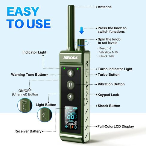 Dog Shock Collar - 4300FT Dog Training Collar with Remote,Shock-Lock,Light for Night Walks, Innovative IPX7 Waterproof with 4 Training Modes, Rechargeable E-Collar for 8-150 LBS in Kuwait