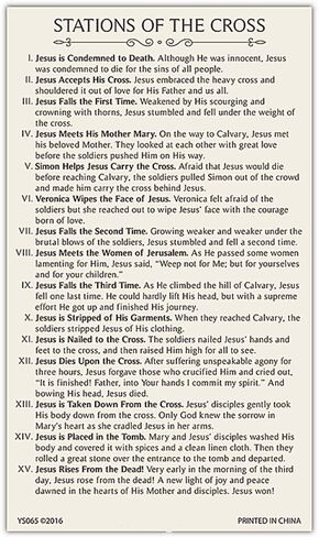 Needzo Stations of The Cross Large Holy Prayer Card, Lenten Season Prayers for Church, 4x7 Inches, Pack of 10 in Saudi Arabia