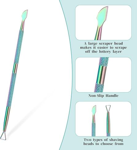 3PCS Lottery Ticket Scratcher Tool, Metal Lottery Scratcher, Scratch Off Tool, Lotto Scratcher Label Scraper for Lottery Ticket, Multi-Use Scraping Tool for Tickets Stickers Labels Films, Rainbow in Kuwait