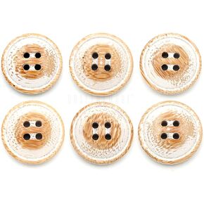 CRAFTMEMORE Wood Buttons 4 Holes White Painted Wooden Button for Sewing DIY Crafts B46 (15mm, 12pcs)