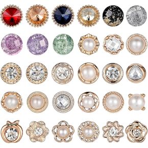 MABOR 30 مجموعات أزرار اللؤلؤ ، لا أزرار خياطة ، أزرار التستر ، أزرار زخرفية لفساتين البلوزات سفن الصوفية شالز ديكورات DIY أزرار دبابيس قابلة لإعادة الاستخدام للنساء الفتيات in Kuwait