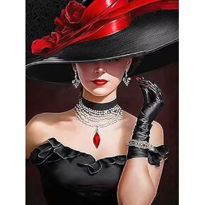 BDTTUG Adult Diamond Painting Kits, DIY Sexy Lady Diamond Painting, Chic Gemstone Art Craft Cross Stitch for Beginners, for Wall Decor Bedroom Decor or Giving Gifts 12x16inch