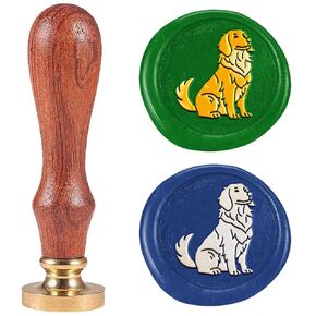 Bulldog Wax Seal Stamp 1 "جرو الكلب الختم ختم شمع الختم القابل للإزالة من النحاس النحاس ختم مع مقبض خشبي لدعوات بطاقة المعايدة المظروف