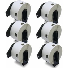 BETCKEY - Compatible White Labels Replacement for Brother DK-1220 (1.5 in x 1.8 in), Use with Brother QL Label Printers [6 Rolls/3720 Labels]
