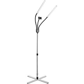 daylight Company Gemini Floor Lamp, 2 Strobe Lamp, 4 Brightness Levels, Social Media, Nails, Salon, Beauty, Office and Much More - 4,500 LUX - 1,400 Lumen, Silver