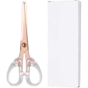 SUNNYCLUE 6.3 Inch Acrylic Handle Scissors Stainless Steel Scissors Paper Shears Scissors Students Round Edge Scissors Stainless Steel Scissors with Acrylic Handle Rainbow Color Scissors Craft Tool