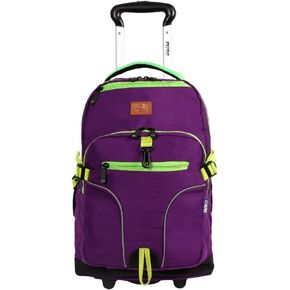 J World New York Lunar Rolling Backpack, Laptop Bag with Wheels, Purple, One Size
