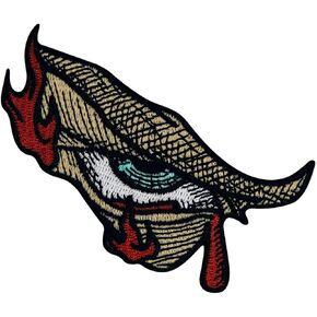 ZEGINs The Angry Eye Patch Embroidered Applique Badge Iron On Sew On Emblem