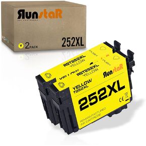 Run Star 2 Pack 252XL T252XL Cyan Remanufactured Ink Cartridge Replacement for Epson 252XL T252XL use for Epson Workforce WF-3620 3630 3640 7110 7610 7620 7210 7710 7720 Printer (2 Cyan)
