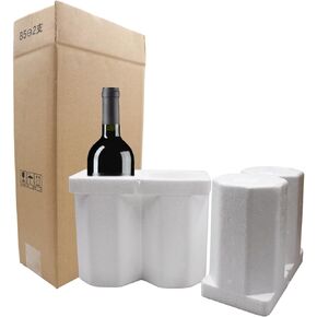 Double Bottle Wine Shipping Box with Corrugated Paper and Protective Foam, Wine Shipping Packaging Boxes