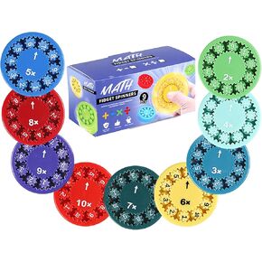 Math Fidget Spinner 9 PCS Numblication & Division Fidget Spinner رياض الأطفال التعلم والتعليم ألعاب الرياضيات للرياضيات في المدرسة المدرسية في الفصل الدراسي.