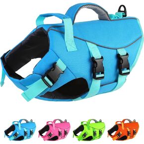Dogcheer Dog Life Jacket with Double Rescue Handle, Reflective Dog Harness Life Vest for Swimming Boating, Adjustable Pet Swim Vest Dog Flotation Device DFD for Small Medium Large Dogs - Orange XL