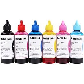 Dye Refill Ink Kit for L800 L805 Artisan 1430 1500w 730 837 835 810 800 725 710 700 600 50 PHOTO1410 1400 RX680 RX595 RX580 R380 R280 R260 R200 R220 R300 for Refillable Cartridges or CISS