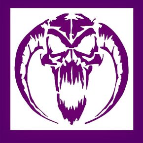 Flexible Demon Logo Stencil – 5.5x5.5 Inch Reusable Plastic Template for Painting, Drawing, Crafts & Decorative Art Projects