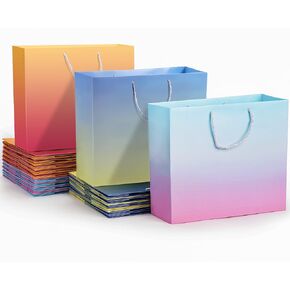 EUSOAR Large Boutique Paper Bags, 30 pack 3 Colors 12.5x4.5x11 inches Shopping Bags with Handles, for Business, Clothes Merchandise Retail, Party Favor, Wedding, Birthday, Baby Shower, Grocery