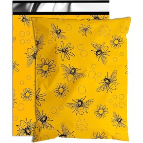 Bees Poly Mailer 10x13 Inch 100 Pcs, Waterproof Shipping Bags for Clothing, Tear-Resistant Mailier Bags, Strong Mailing Bags with Self-Seal