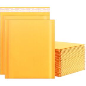 Kraft Bubble Mailers 8.5x11inch 50Pack Yellow Self-Seal Padded Envelopes Bubble Opaque Padded Mailers Shipping Bags for Small Businesses to Package and Mail Jewelry Cosmetics, Electronic Products