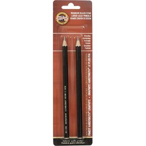 Koh-I-Noor Triograph Graphite Pencil Artist Set, 2B, 4B, 6B Degrees, Pack of 3 Pencils, Black (FA1830.3BC)