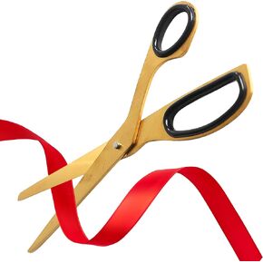 8 Inch Grand Opening Scissors Gold – Ribbon Cutting Ceremony Scissors Stainless Steel Scissors Gold Scissors Prop Ceremonial ribbon Cutting Scissors for Grand Opening Ceremonies & Special Events