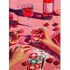 Gamteldot Diamond Painting Kits for Adults Beginner,Diamond Art Pink Diamond Painting Kits,5D Diamond Art Kits DIY Full Drill Diamond Dots Gem Arts Craft for Home Wall Decor Gift-12x16in