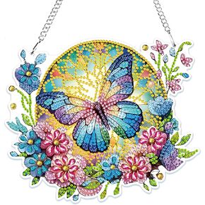 MOGTAA Hanging Diamond Art Painting Pendant Kits, 5D Owl Diamond Art Kits for Adults, DIY Landscape Diamond Painting Kits Special Crystal Gem Art for Home Decor
