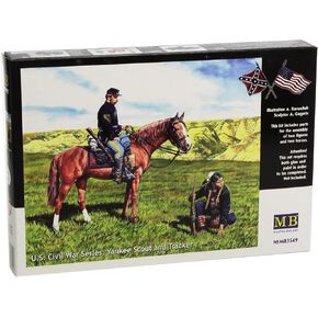 Master Box Civil War Yankee Scout and Indian Tracker with Horses Figure Model Building Kits (1:35 Scale)