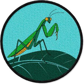 Praying Mantis Patch Embroidered Iron on Patches for Clothes Backpacks Bags Jeans Jackets Size 3" ID45095