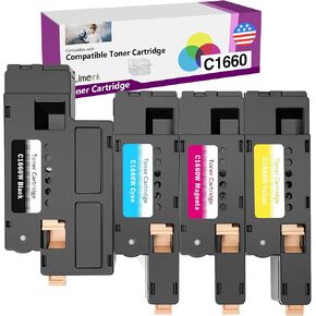 Limeink Compatible Toner Cartridges Replacement for Dell C1660 4G9HP Compatible with C1660 C1660W C1660cnw 1660 1660W 1660cnw High Yield Laser Printers (4 Pack) (1 Black, 1 Cyan, 1 Magenta, 1 Yellow)