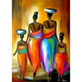 Yomiie 5D Diamond Art Painting Kits African American Full Drill by Number Kits, African Woman Paint with Diamonds Art Rhinestone Embroidery Cross Stitch Craft for Home Room Decoration (12x16inch)