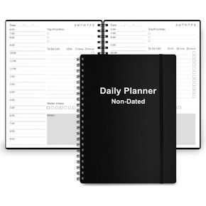 Undated Daily Planner - Undated Planner with Hourly Schedules, 150 Days To Do List Planner, A5 Daily Organizer Notebook to Increase Productivity, Appointment Book for Time Management, 5.8 × 8.2 Inch